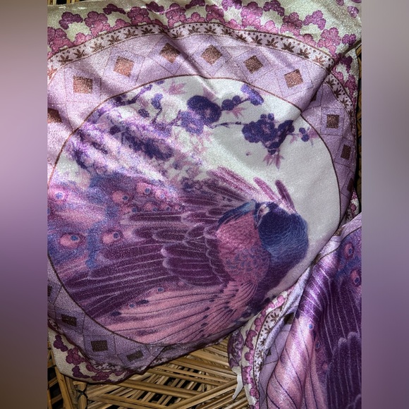 2 Velvet Pink & Purple Colored Peacock Boho Mendella Throw Pillows Decor New - Picture 6 of 13